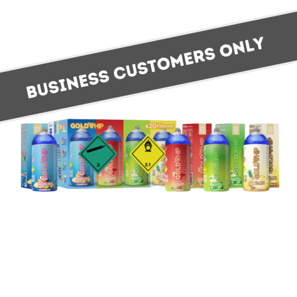 Cocktail Flavoured Nitrous Oxide Mini Tanks by GoldWhip – Case of 20 – Four Flavours